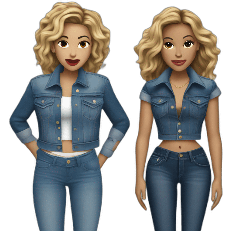 madonna and beyonce singing in denim emoji