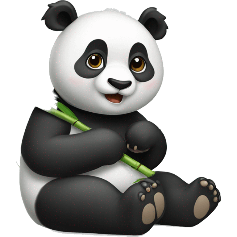 Panda eating bamboo  emoji