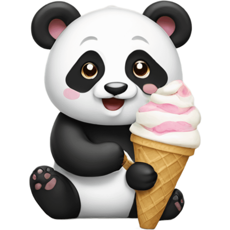 Panda eating ice cream emoji