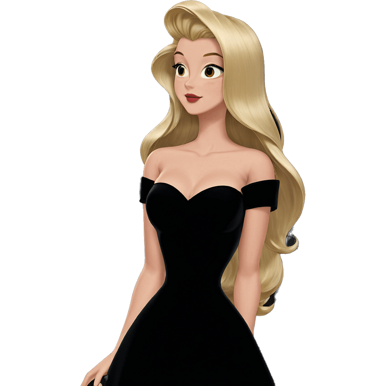 blonde girl in black dress emoji