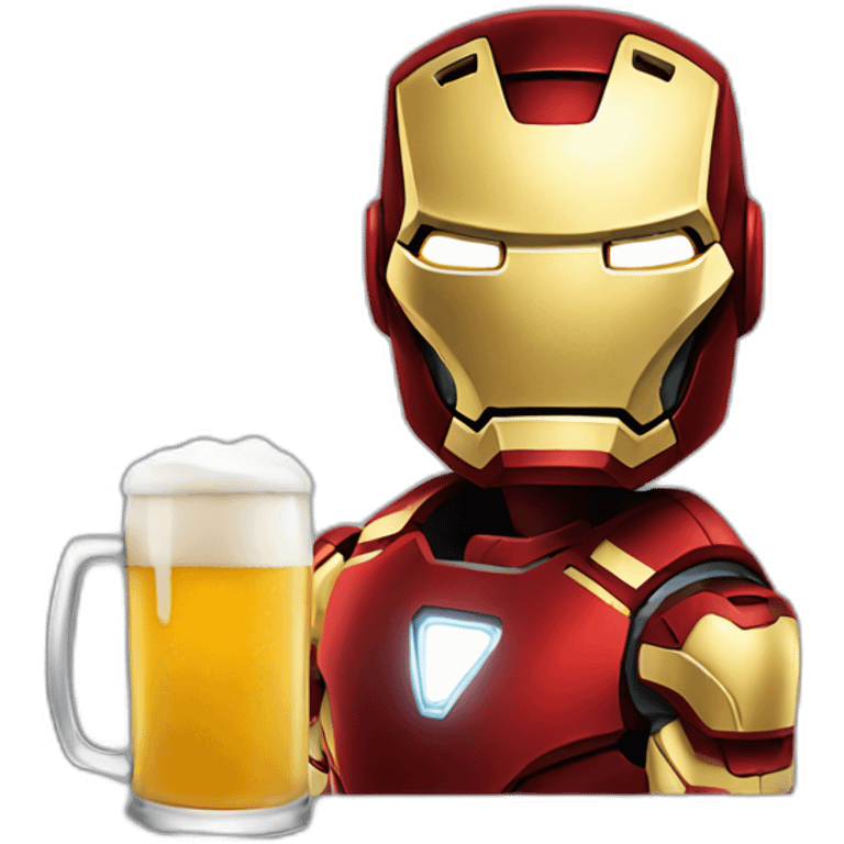 Iron man drinking a beer emoji