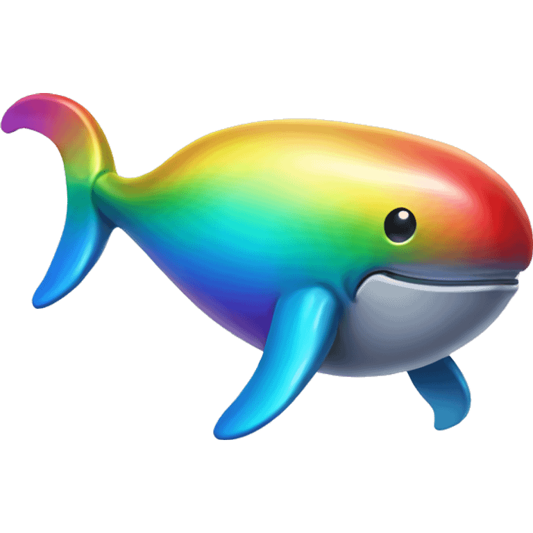 Rainbow metal shiny whale  emoji