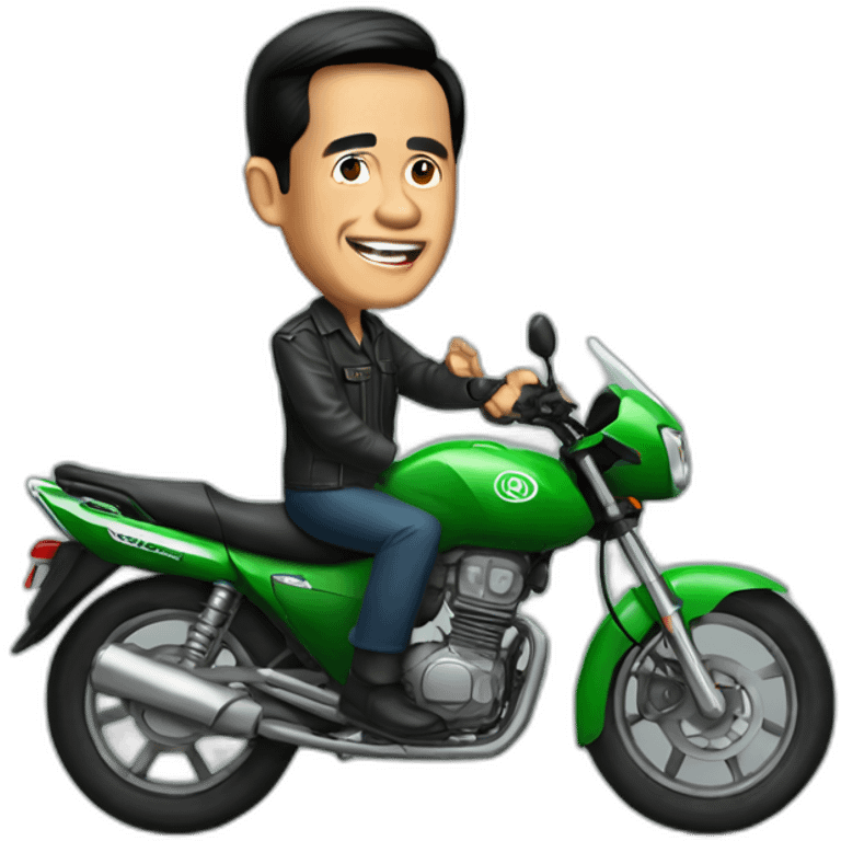 president Jokowi as grab motorcycle driver emoji