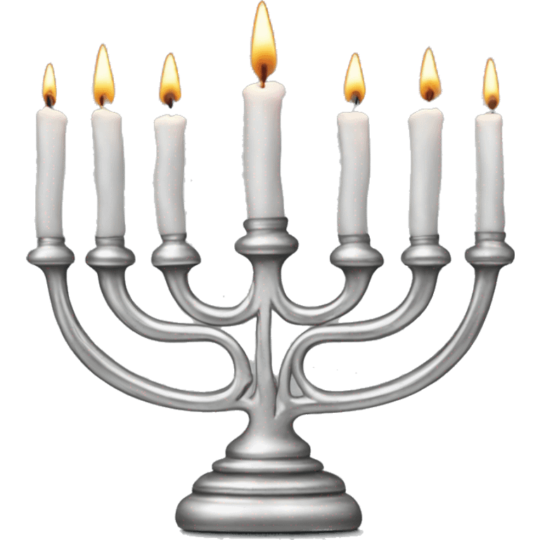 Silver Menorah with 8 candles in a row emoji