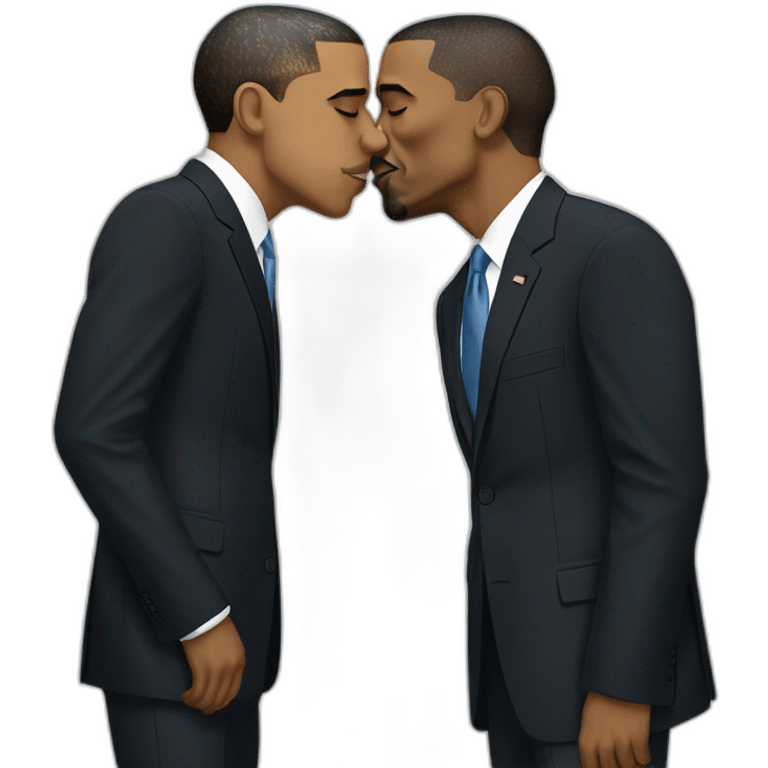 Obama kissing Kanye west emoji