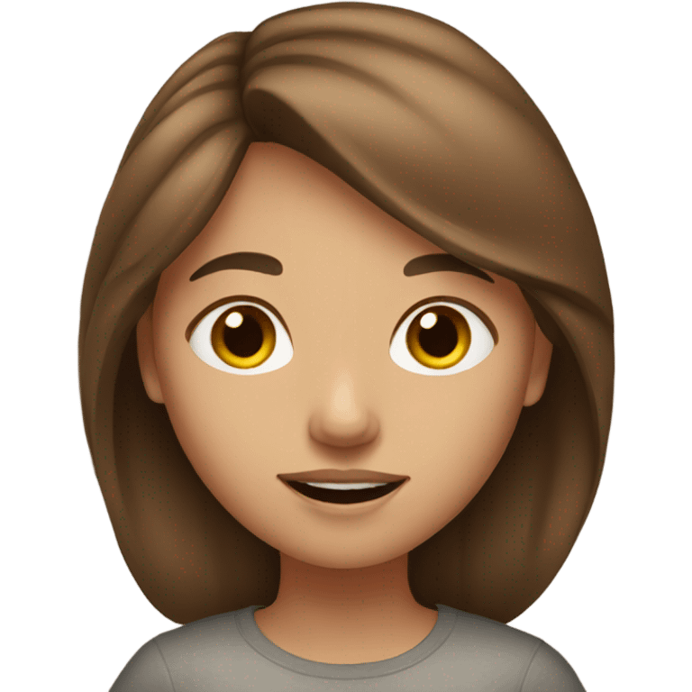 brown hair girl using  emoji