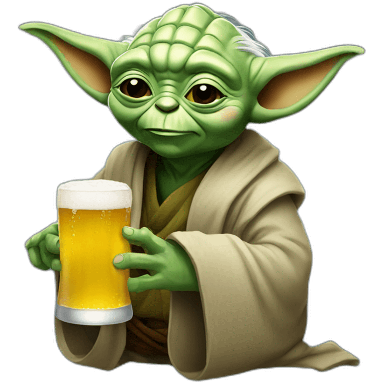 Yoda drinking à beer emoji