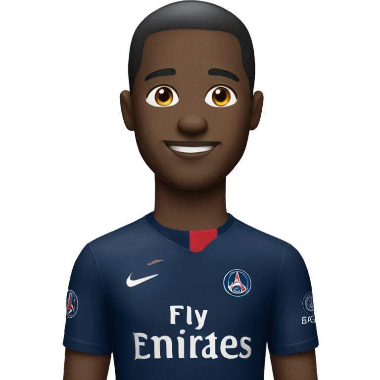 black man wearing paris saint germain shirt emoji