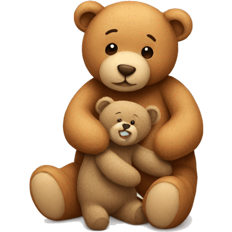 Teddy hugging another teddy emoji