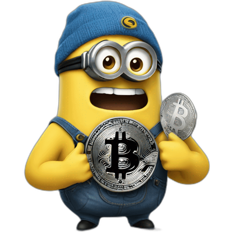 minion holding bitcoin emoji