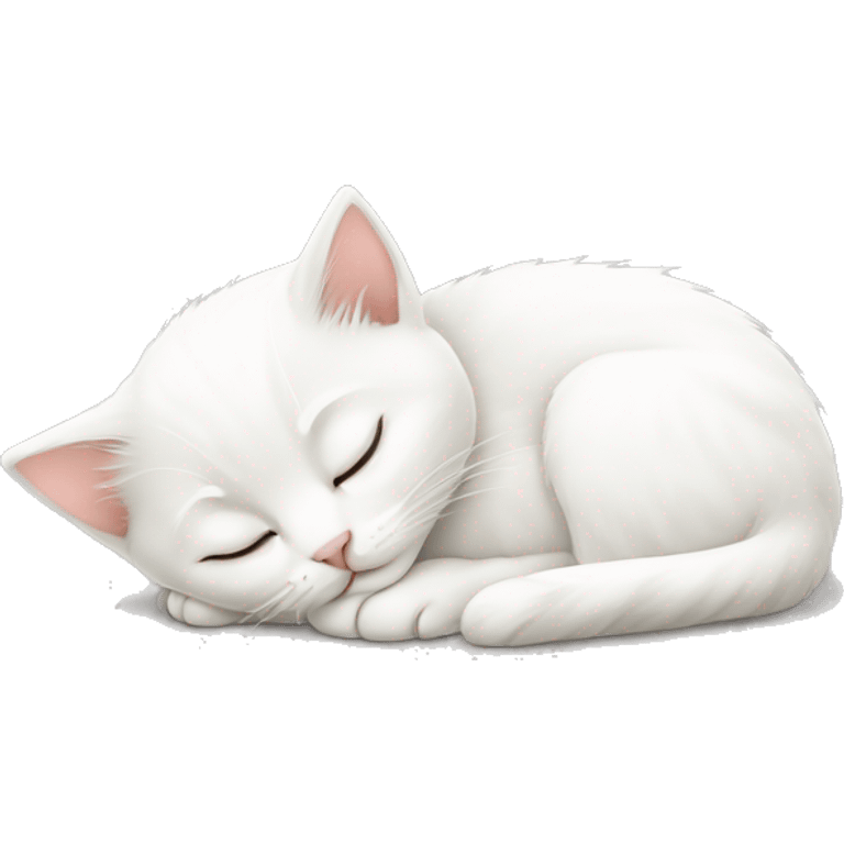 white kitten sleeping emoji