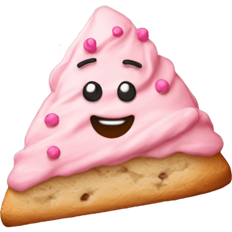  triangular scone with pink frosting  emoji