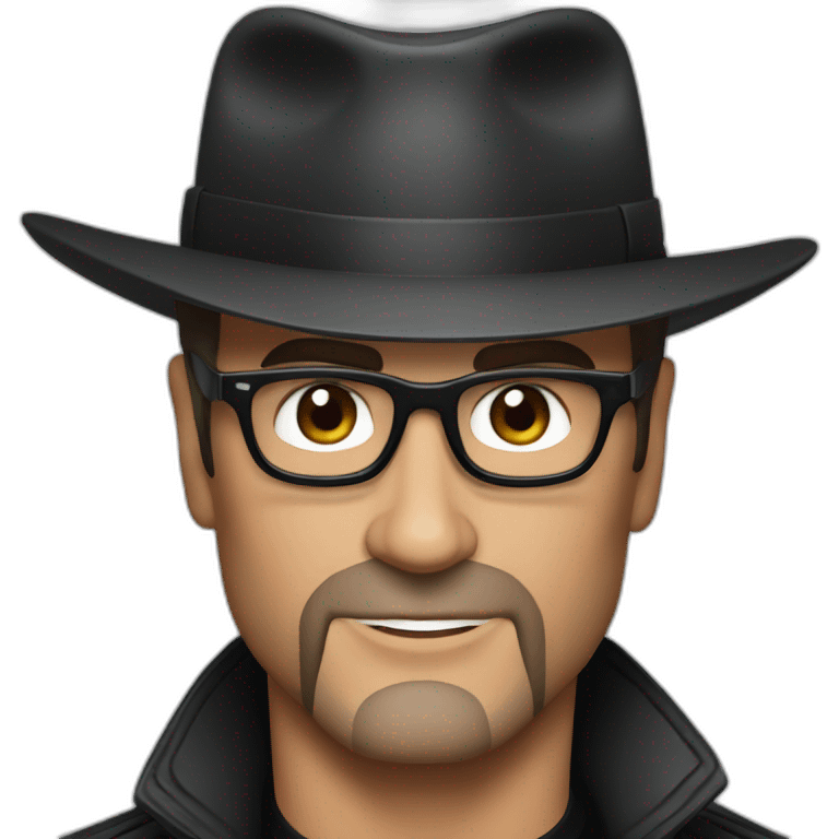 George Michael with black hat emoji