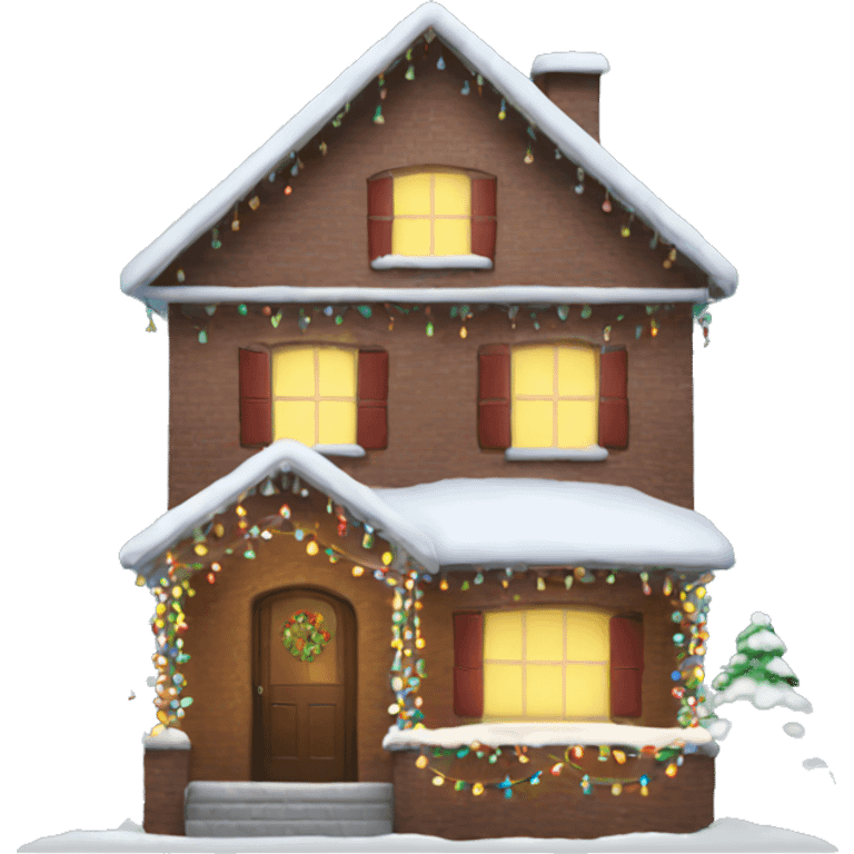 House with christmas lights  emoji