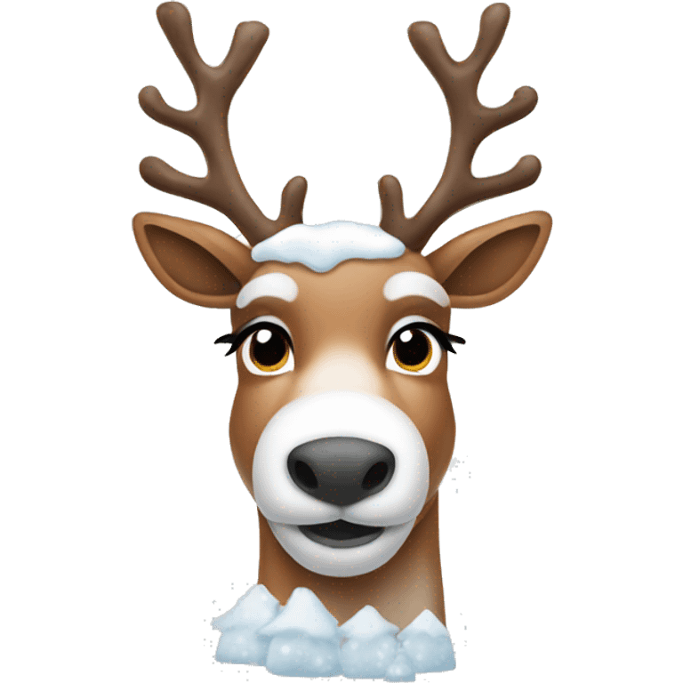 Reindeer with snow emoji