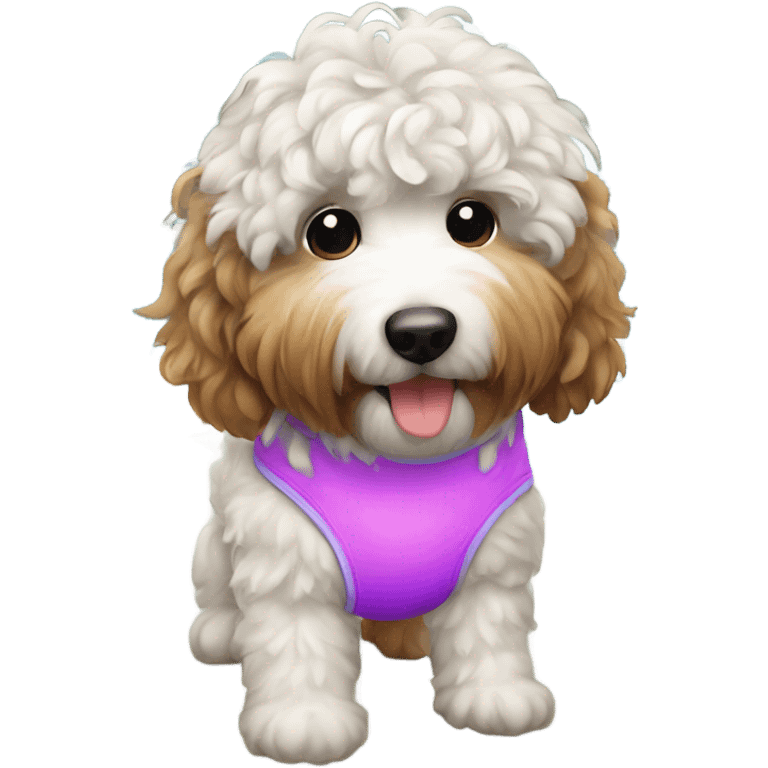 Bernedoodle in swimsuit emoji