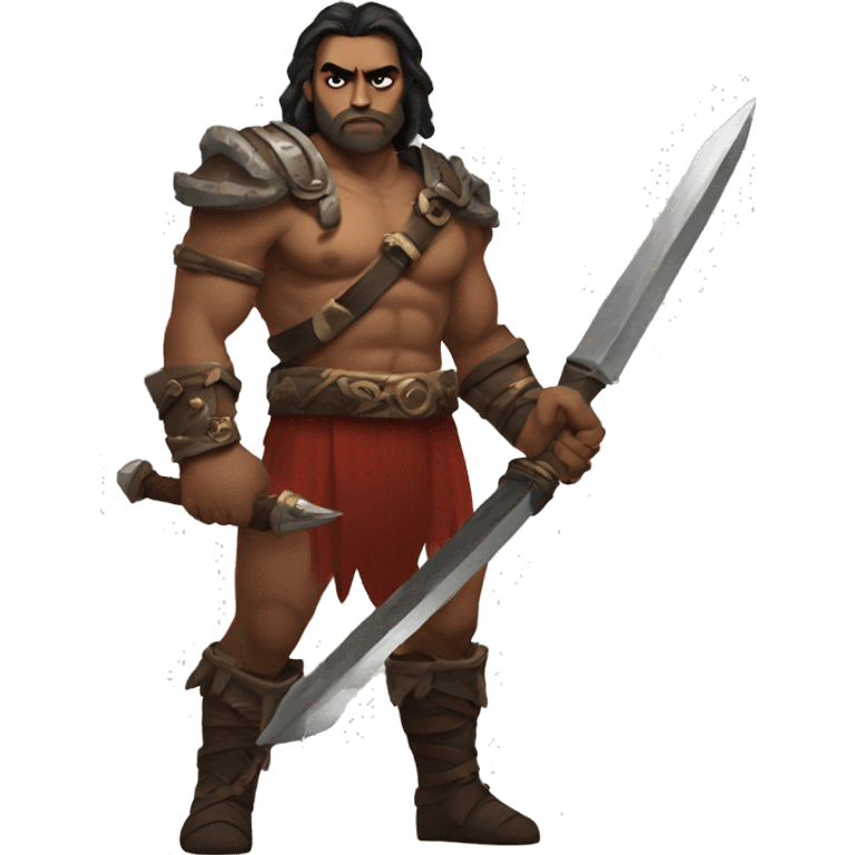 diablo 4 male barbarian using two handed sword emoji