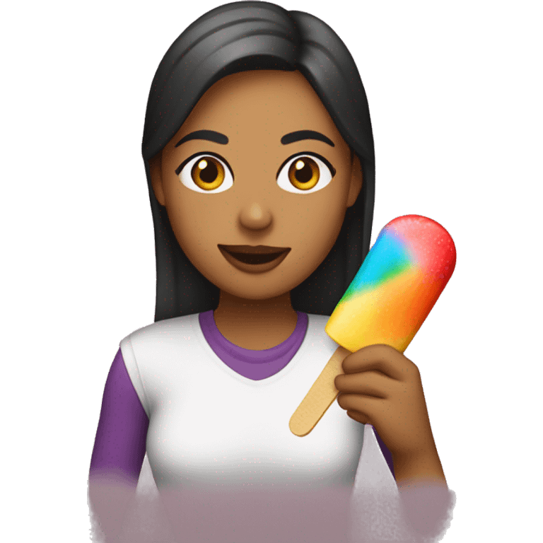 latina eating popsicle emoji