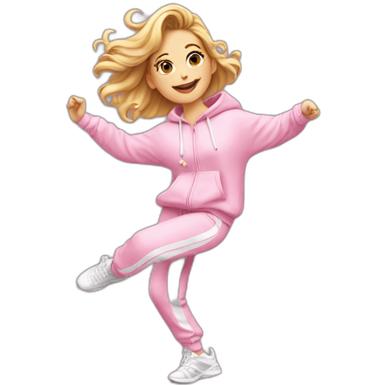 dancing-white-girl-pink-oversize-tracksuit emoji