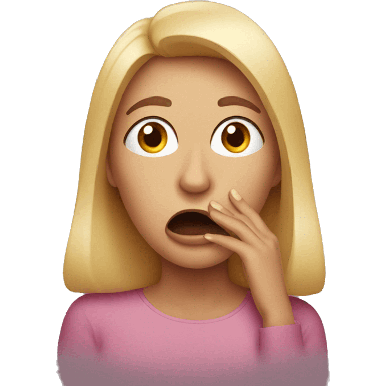 A woman shocked covering his mouth emoji