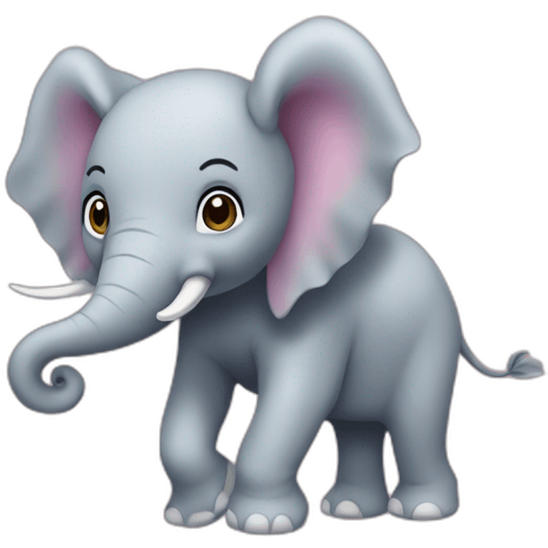 Éléphant rose volant emoji