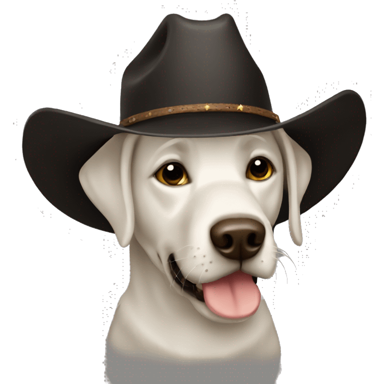 Black Labrador COWBOY hat emoji