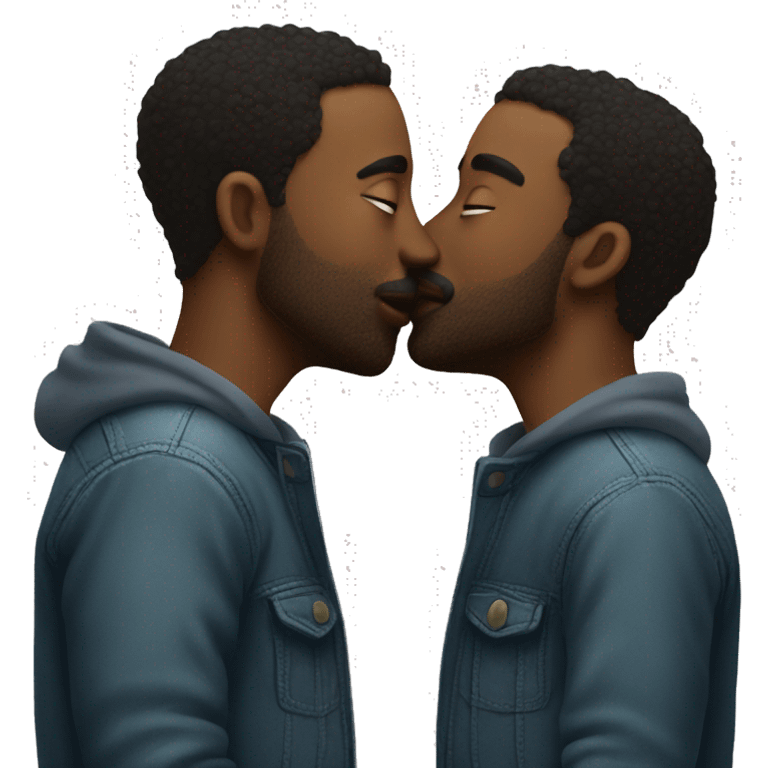 2 guys kissing emoji