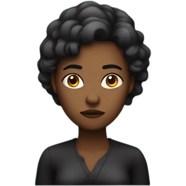 Annoyed dark toned woman emoji