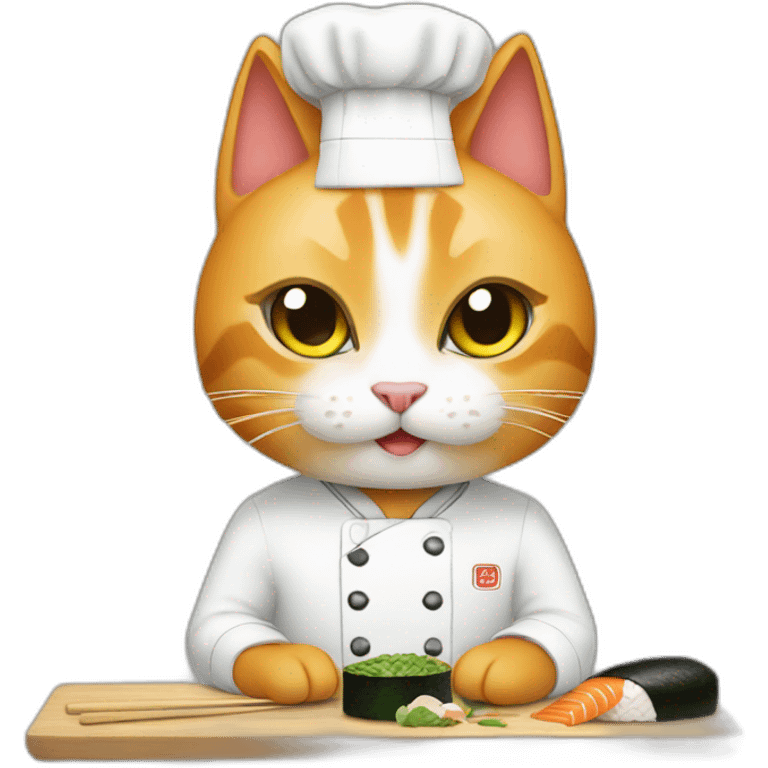 cat making sushi chef emoji