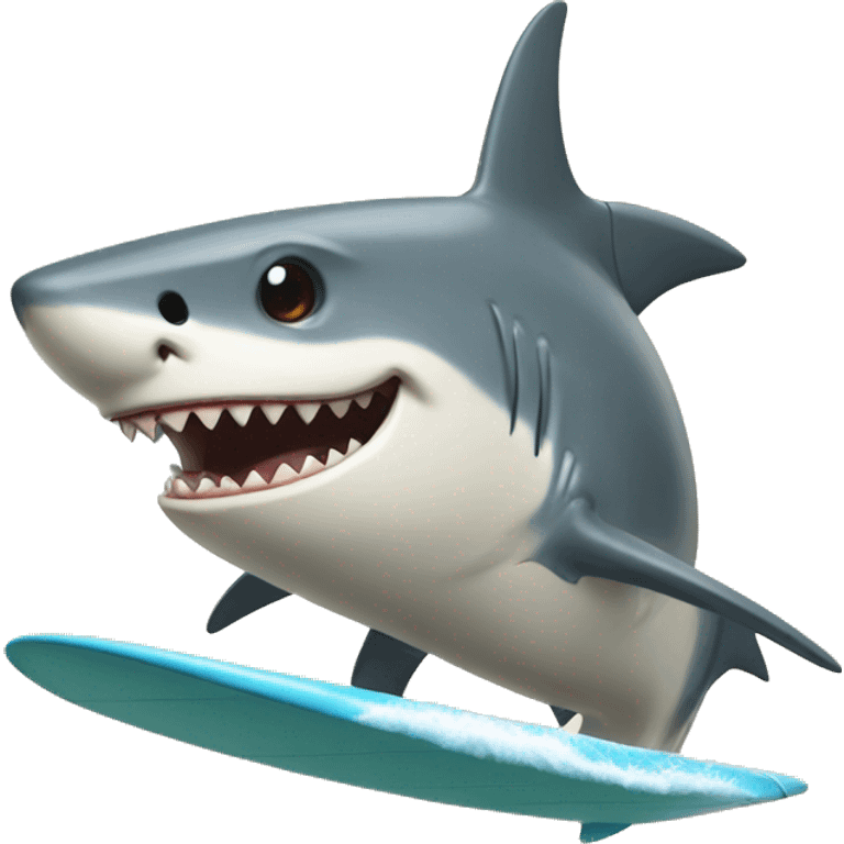 Surfing shark emoji