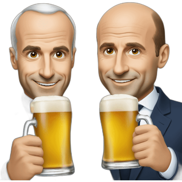 Alain Berset et macron buvant une bierre emoji