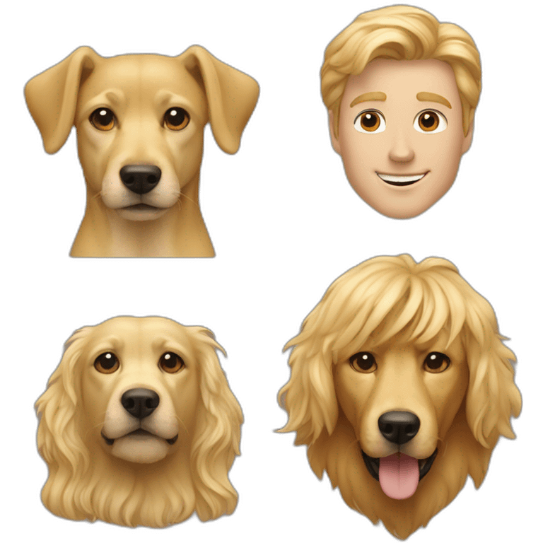 morph a golden dog and a blonde guy emoji