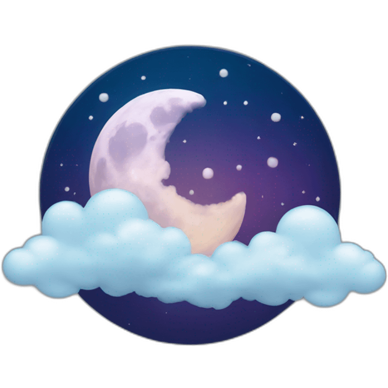 Moon with clouds  emoji