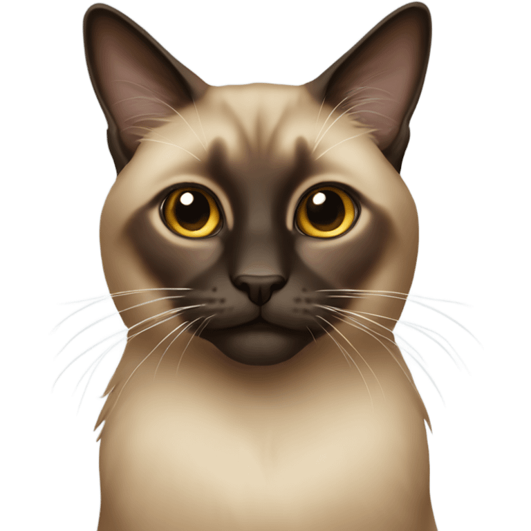 Long hair brown cat Siamese  emoji