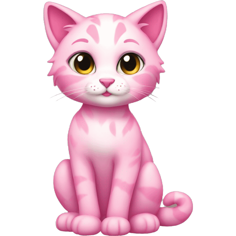 Anthro pretty pink cat full body emoji