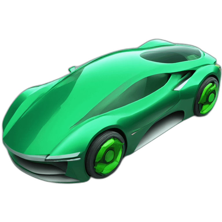 futuristic car green 3d emoji