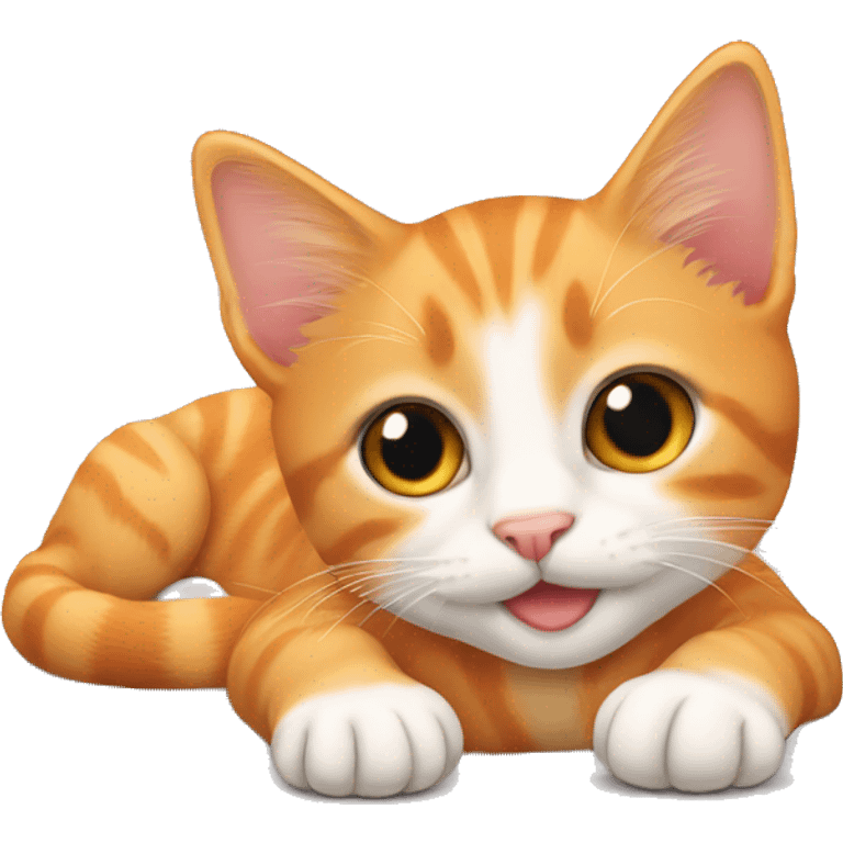 Orange tabby kitten laying  emoji