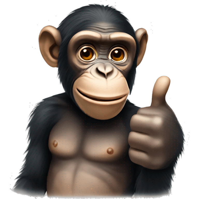 Chimp giving thumbs up  emoji