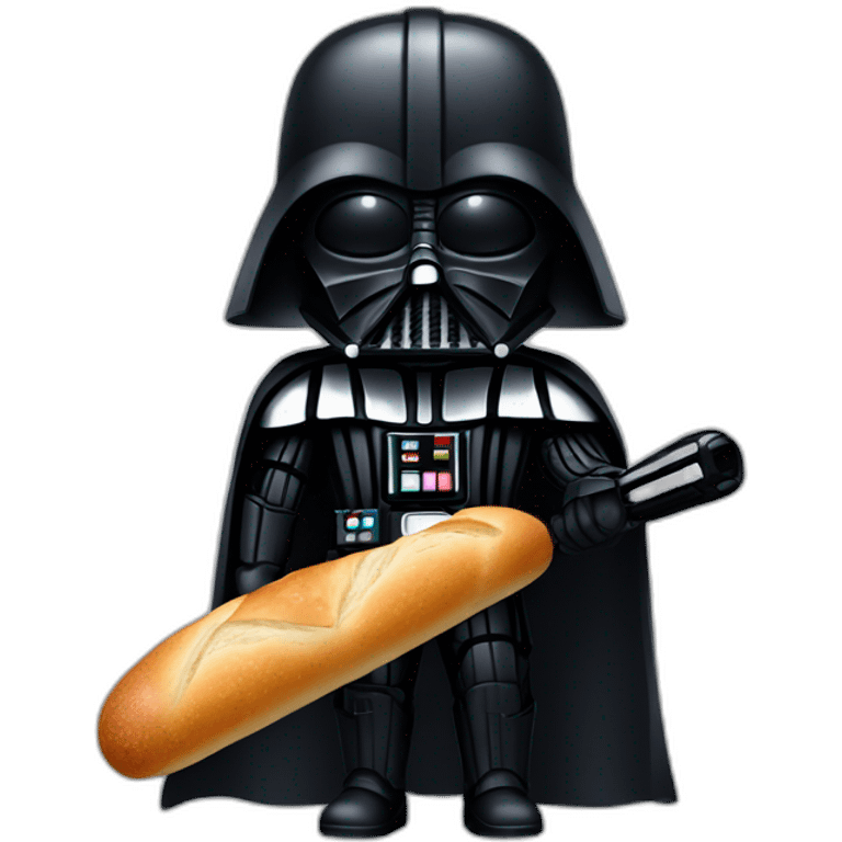 darth vader with a baguette instead of lightsaber emoji