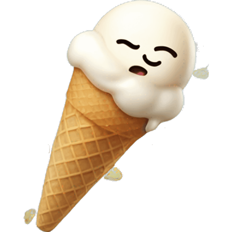 Ice cream crying under the sun emoji