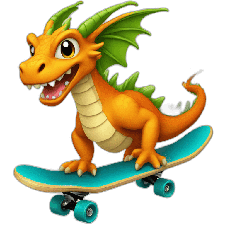 Dragon sur skate emoji