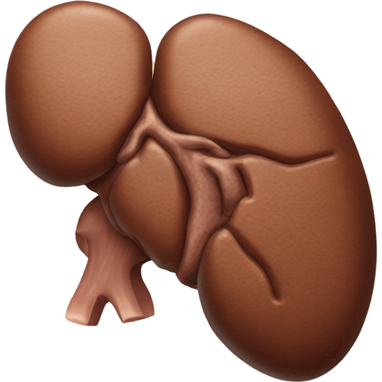 “A detailed illustration of a human liver, showing its shape, texture, and rich brown color, with subtle shading for depth.” emoji