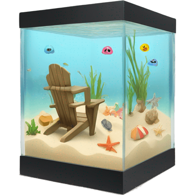 beach landscape in cube aquarium emoji