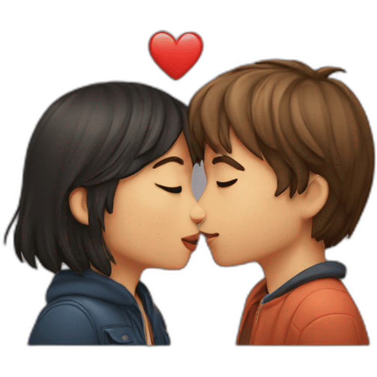 girl kiss boy emoji