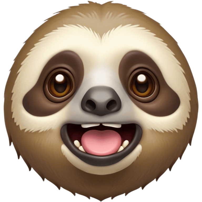 Cinematic Comical Sloth Portrait Emoji, Head tilted dramatically with an exaggeratedly shocked expression, featuring a slow, adorably sluggish form with wide, comically expressive eyes full of humorous disbelief, Simplified yet hilariously expressive features, highly detailed, glowing with a slightly sassy, lazy glow, high shine, dramatic yet playful, stylized with an air of quirky, unhurried attitude, soft glowing outline, capturing the essence of a meme-worthy sloth that looks ready to side-eye its way into viral fame! emoji