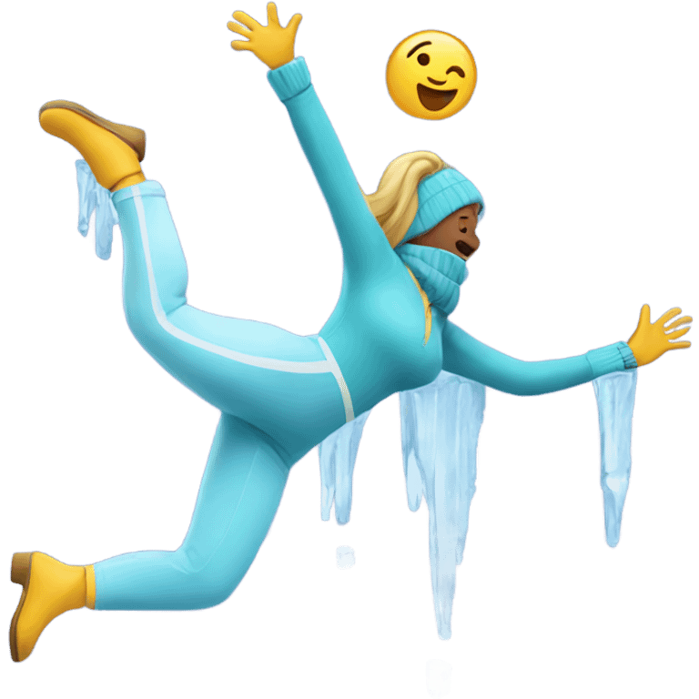 Woman falling on ice  emoji