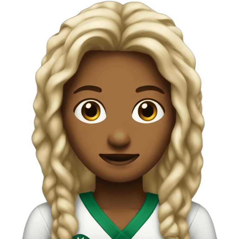 Make Starbucks employee with tied up long hair emoji