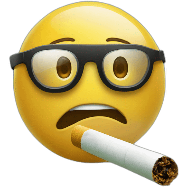 un eleve avec lunette et une cigarette dans un terrain de footbal emoji