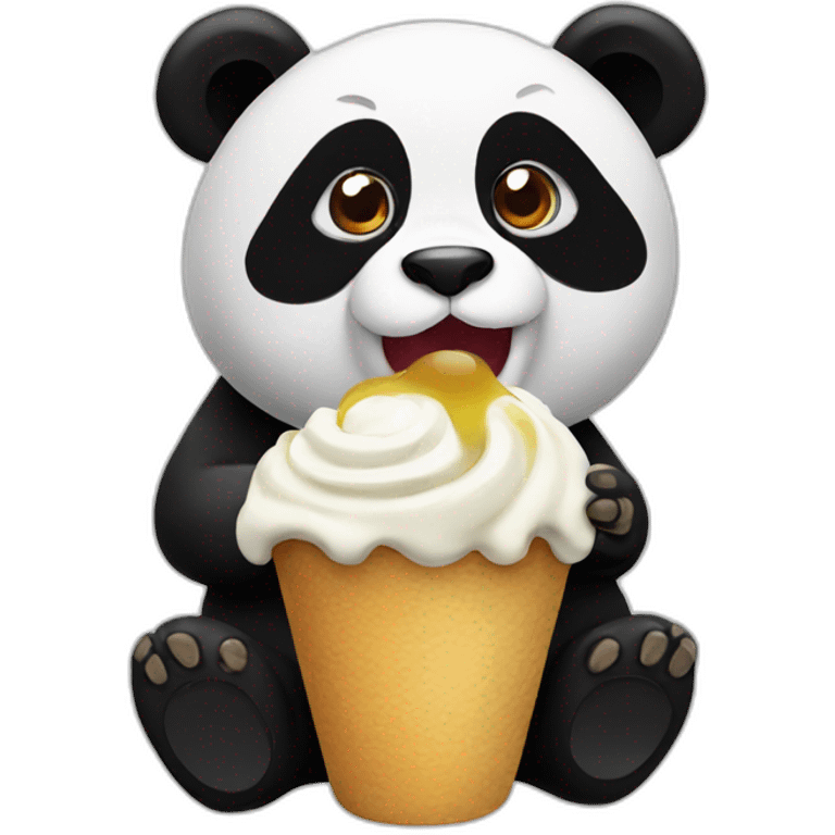 Panda eating gelato emoji