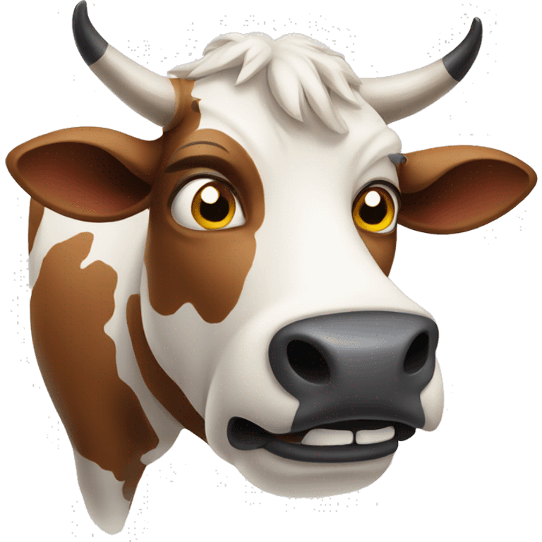 Furious cow emoji